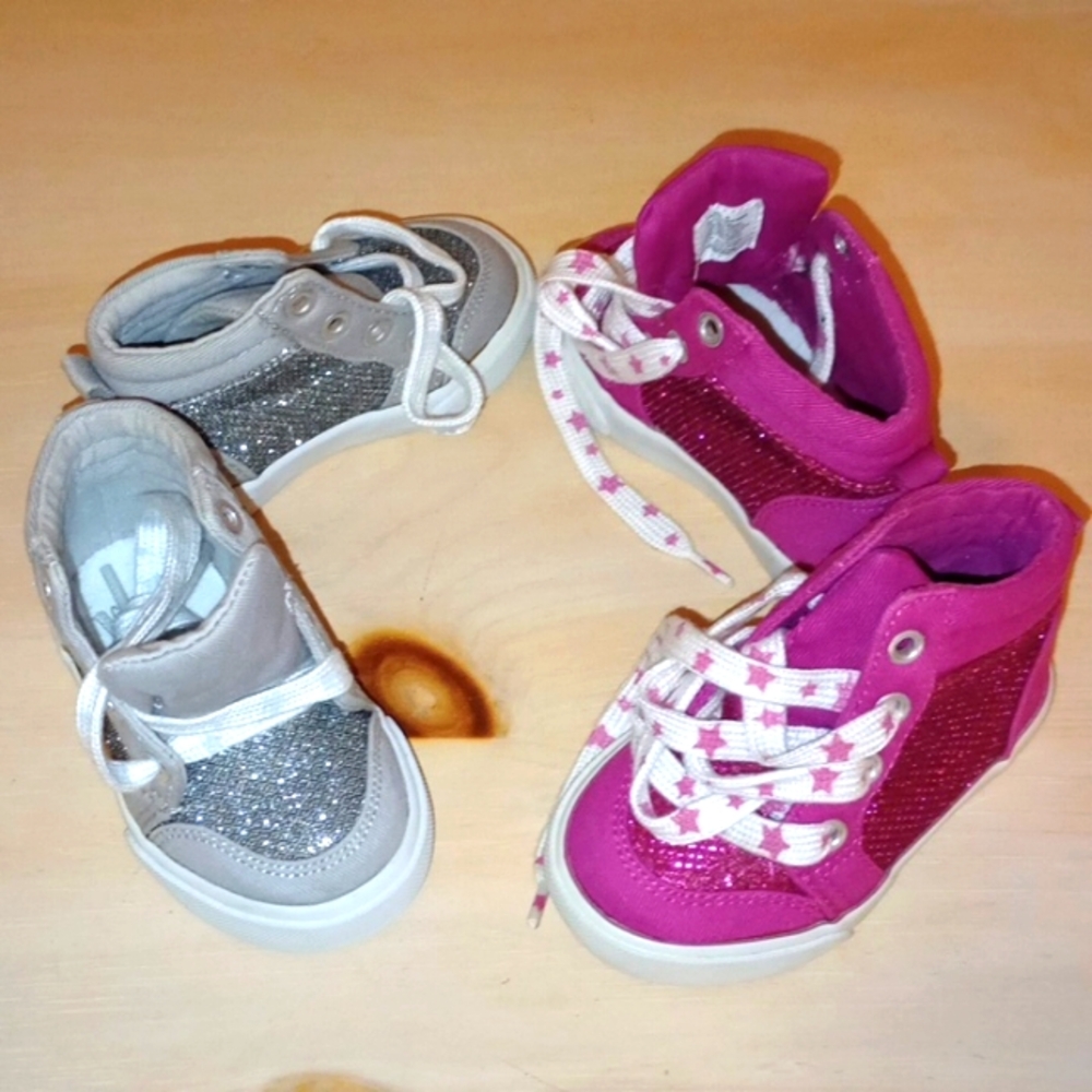 Glitter and Canvas Hightop Sneakers